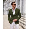 COOFANDY Mens Sport Coats Casual Knit Blazer Two Button Suit Jacket | Modern Slim-fit Silhouette with Structured Shoulders,Stretch Comfort & Versatile Style for Weddings,Business or Daily Wear(Dark Green)
