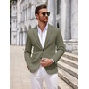 COOFANDY Mens Sport Coats Casual Knit Blazer Two Button Suit Jacket | Modern Slim-fit Silhouette with Structured Shoulders,Stretch Comfort & Versatile Style for Weddings,Business or Daily Wear(Olive Green)