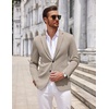 COOFANDY Mens Sport Coats Casual Knit Blazer Two Button Suit Jacket | Modern Slim-fit Silhouette with Structured Shoulders,Stretch Comfort & Versatile Style for Weddings,Business or Daily Wear(Khaki Grey)