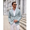 COOFANDY Mens Sport Coats Casual Knit Blazer Two Button Suit Jacket | Modern Slim-fit Silhouette with Structured Shoulders,Stretch Comfort & Versatile Style for Weddings,Business or Daily Wear(Light Blue)