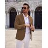 COOFANDY Mens Sport Coats Casual Knit Blazer Two Button Suit Jacket | Modern Slim-fit Silhouette with Structured Shoulders,Stretch Comfort & Versatile Style for Weddings,Business or Daily Wear(Brown)