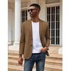 COOFANDY Mens Sport Coats Casual Knit Blazer Two Button Suit Jacket | Modern Slim-fit Silhouette with Structured Shoulders,Stretch Comfort & Versatile Style for Weddings,Business or Daily Wear(Brown)