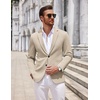 COOFANDY Mens Sport Coats Casual Knit Blazer Two Button Suit Jacket | Modern Slim-fit Silhouette with Structured Shoulders,Stretch Comfort & Versatile Style for Weddings,Business or Daily Wear(03-light Khaki)