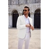 COOFANDY Mens Sport Coats Casual Knit Blazer Two Button Suit Jacket | Modern Slim-fit Silhouette with Structured Shoulders,Stretch Comfort & Versatile Style for Weddings,Business or Daily Wear(White)