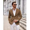 COOFANDY Mens Sport Coats Casual Knit Blazer Two Button Suit Jacket | Modern Slim-fit Silhouette with Structured Shoulders,Stretch Comfort & Versatile Style for Weddings,Business or Daily Wear(Brown)