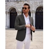 COOFANDY Mens Sport Coats Casual Knit Blazer Two Button Suit Jacket | Modern Slim-fit Silhouette with Structured Shoulders,Stretch Comfort & Versatile Style for Weddings,Business or Daily Wear(Dark Grey)