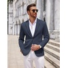 COOFANDY Mens Sport Coats Casual Knit Blazer Two Button Suit Jacket | Modern Slim-fit Silhouette with Structured Shoulders,Stretch Comfort & Versatile Style for Weddings,Business or Daily Wear(02-navy Blue)