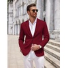 COOFANDY Mens Sport Coats Casual Knit Blazer Two Button Suit Jacket | Modern Slim-fit Silhouette with Structured Shoulders,Stretch Comfort & Versatile Style for Weddings,Business or Daily Wear(Wine Red)