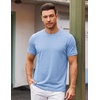 COOFANDY Mens T-Shirts Summer Crew Neck Casual T Shirts Plain Short Sleeve Shirts Basic Tees(B Light Blue)