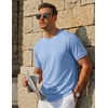 COOFANDY Mens T-Shirts Summer Crew Neck Casual T Shirts Plain Short Sleeve Shirts Basic Tees(B Light Blue)
