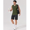 COOFANDY Men’s Workout Tank Tops V Neck Sleeveless Shirts Quick Dry T Shirt | Athletic Gym Muscle Tee, Moisture Wicking Lightweight Soft Fabric, Summer Beach Swim Fashion Tshirt, Daily Undershirts(Army Green)