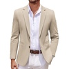 COOFANDY Mens Sport Coats Casual Knit Blazer Two Button Suit Jacket | Modern Slim-fit Silhouette with Structured Shoulders,Stretch Comfort & Versatile Style for Weddings,Business or Daily Wear(03-light Khaki)