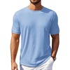 COOFANDY Mens T-Shirts Summer Crew Neck Casual T Shirts Plain Short Sleeve Shirts Basic Tees(B Light Blue)