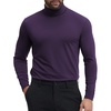 COOFANDY Mens Turtleneck Shirts Slim Fit Shirt Tops Lightweight Pullover Thermal Sweater Casual Long Sleeve Shirt(Dark Purple)