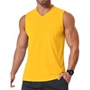 COOFANDY Men’s Workout Tank Tops V Neck Sleeveless Shirts Quick Dry T Shirt | Athletic Gym Muscle Tee, Moisture Wicking Lightweight Soft Fabric, Summer Beach Swim Fashion Tshirt, Daily Undershirts(Yellow)
