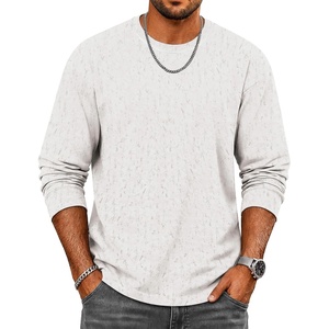 COOFANDY Mens Long Sleeve Tee Shirts Cotton Vintage Washed T Shirts Relaxed Fit Basic Tees(White)