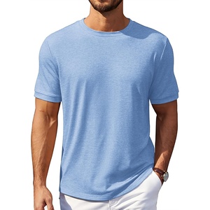 COOFANDY Mens T-Shirts Summer Crew Neck Casual T Shirts Plain Short Sleeve Shirts Basic Tees(B Light Blue)