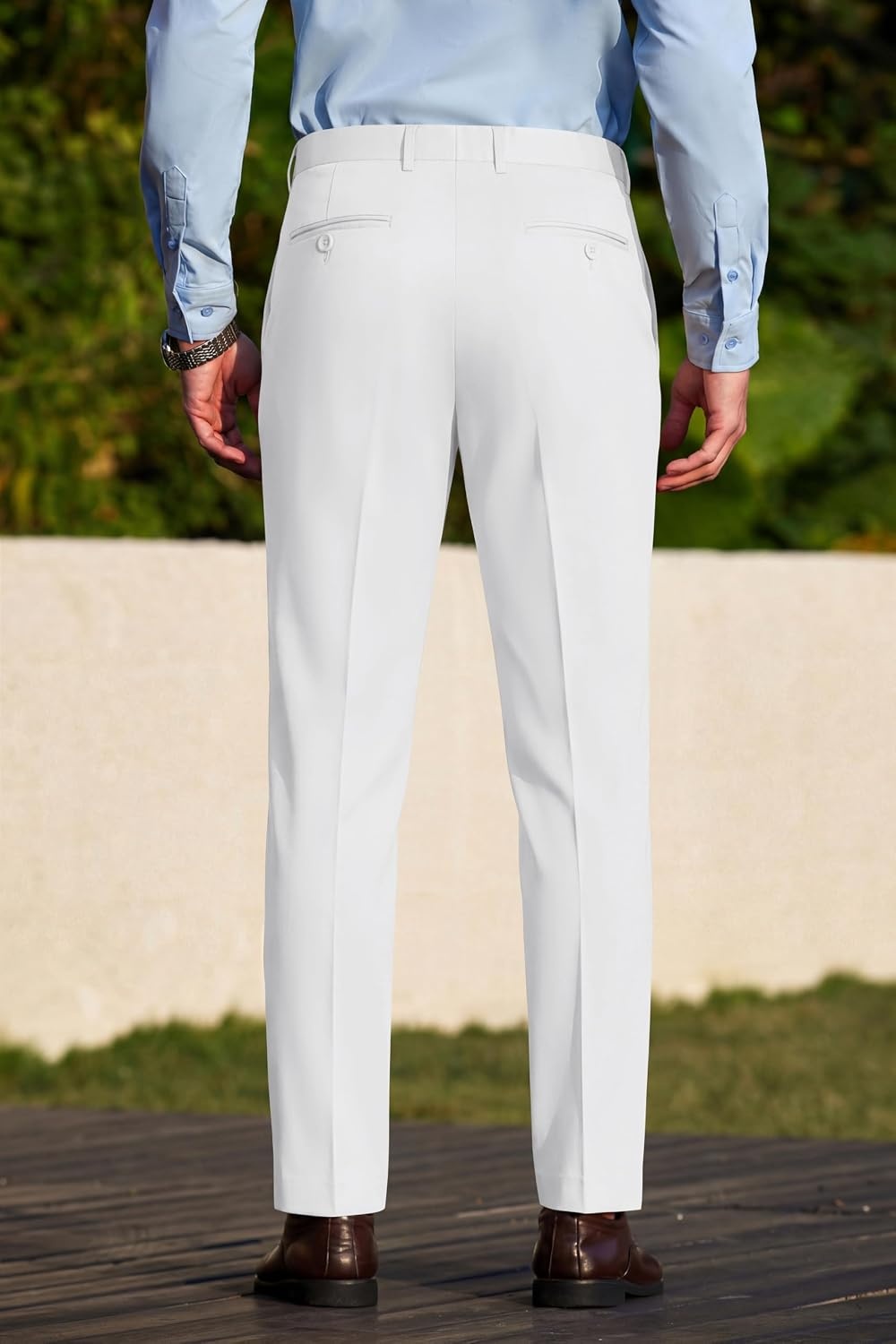 image:imageCOOFANDY Men Dress Pants Slim Fit Suit Pants Expandable Waist Casual Slacks Business Formal Trousers Tuxedo Pant Wrinkle Free Flat Front Straight Leg Modern Style Office Work Wedding Dinner PartyWhite