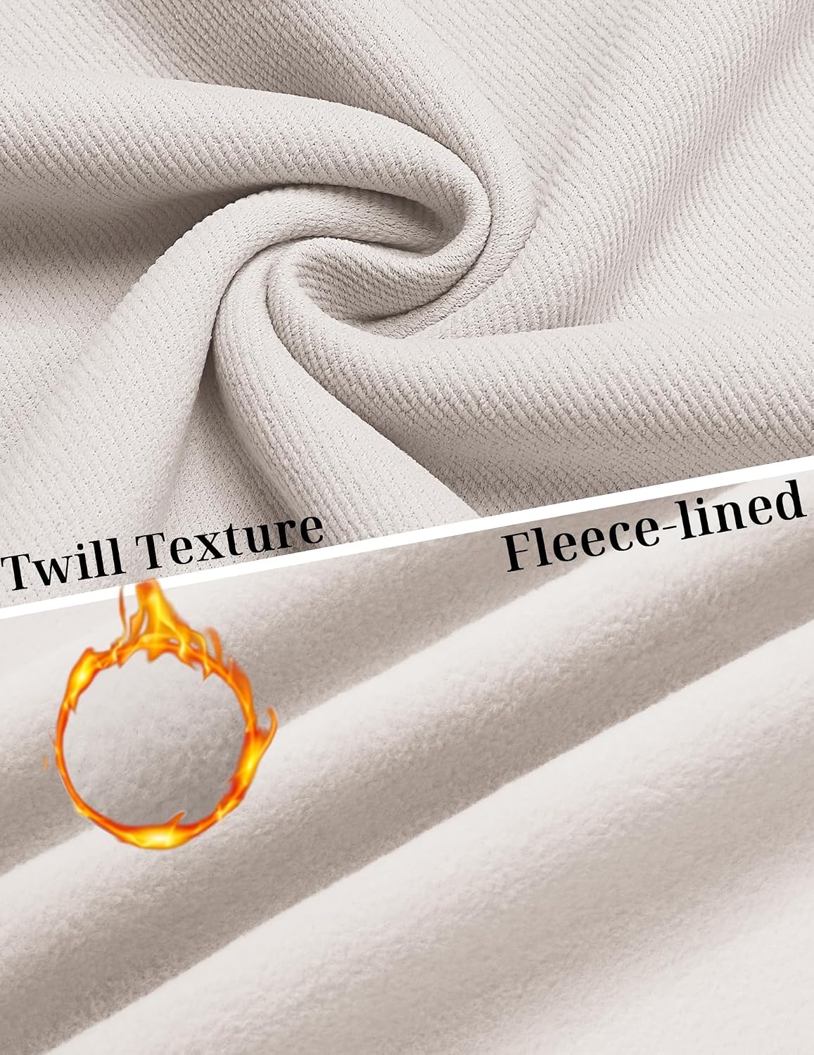 image:imageCOOFANDY Mens Quarter Zip Sweatshirt Fleece Mock Neck Casual Sweater Fleece Lined Drop Shoulder Relaxed Fit Ribbed Cuffs Ribbed Hem Warm Lining Long Sleeve Daily Wear Fall Winter FashionWhite