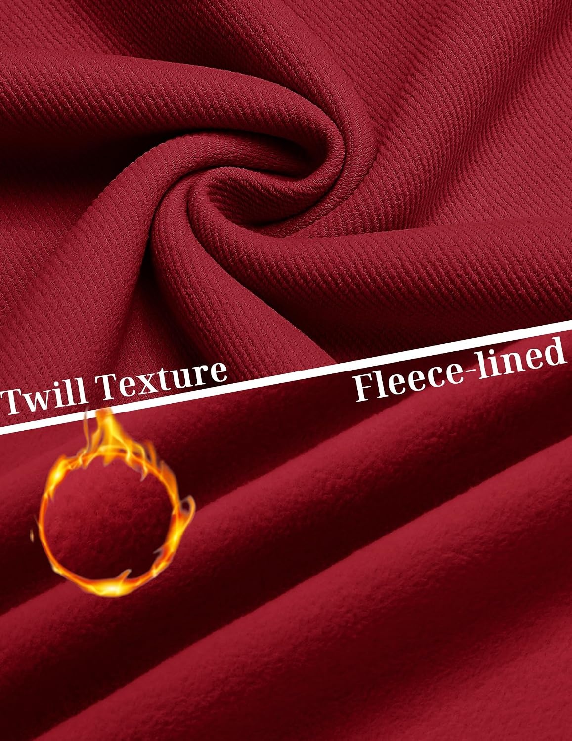image:imageCOOFANDY Mens Quarter Zip Sweatshirt Fleece Mock Neck Casual Sweater Fleece Lined Drop Shoulder Relaxed Fit Ribbed Cuffs Ribbed Hem Warm Lining Long Sleeve Daily Wear Fall Winter FashionWine Red