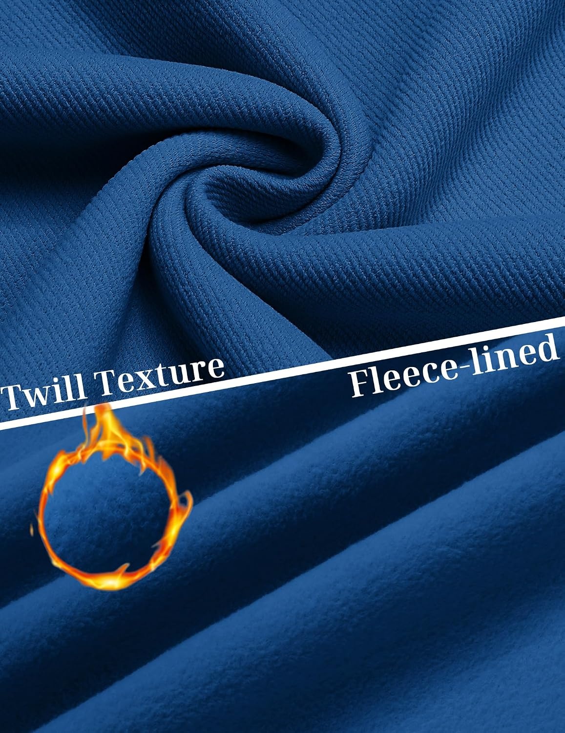 image:imageCOOFANDY Mens Quarter Zip Sweatshirt Fleece Mock Neck Casual Sweater Fleece Lined Drop Shoulder Relaxed Fit Ribbed Cuffs Ribbed Hem Warm Lining Long Sleeve Daily Wear Fall Winter FashionBlue