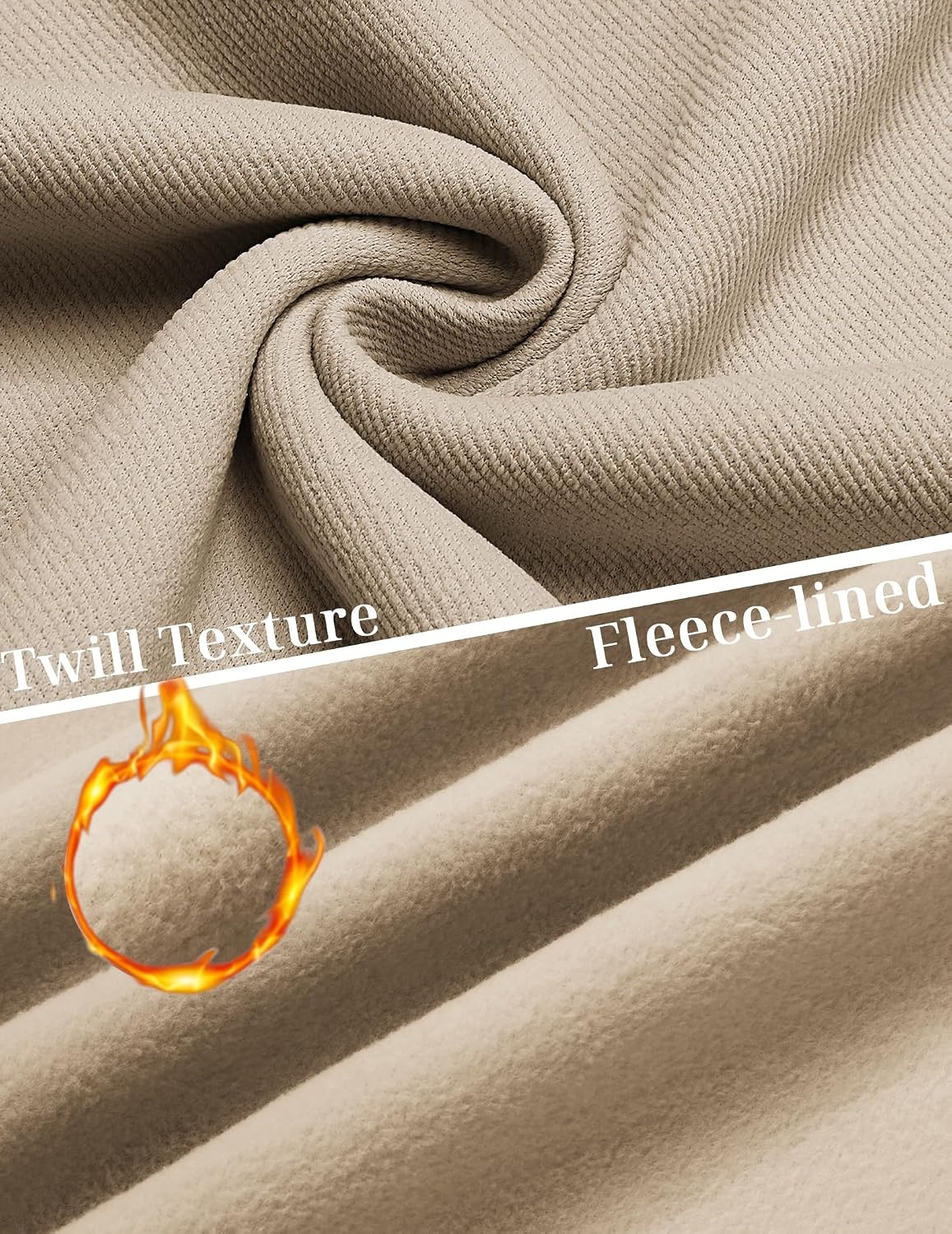 image:imageCOOFANDY Mens Quarter Zip Sweatshirt Fleece Mock Neck Casual Sweater Fleece Lined Drop Shoulder Relaxed Fit Ribbed Cuffs Ribbed Hem Warm Lining Long Sleeve Daily Wear Fall Winter FashionLight Khaki