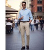 COOFANDY Men Dress Pants Slim Fit Suit Pants Expandable Waist Casual Slacks | Business Formal Trousers, Tuxedo Pant, Wrinkle Free, Flat Front, Straight Leg, Modern Style, Office Work Wedding Dinner Party(Light Khaki)