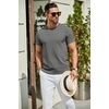 COOFANDY Men’s Casual T-Shirts Short Sleeve Crewneck Pullover Knit Tee | Classic Basic Top, Knit Tees, Round Neck Slim Fit Pullover Tshirt(Dark Grey)