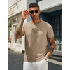 COOFANDY Men’s Casual T-Shirts Short Sleeve Crewneck Pullover Knit Tee | Classic Basic Top, Knit Tees, Round Neck Slim Fit Pullover Tshirt(Khaki)