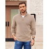 COOFANDY Mens Quarter Zip Pullover Sweater Casual Mock Neck Knit Polo | Contrast Collar, Long Sleeve Warm Pullover, Regular Fit, Fall Winter 2026 Fashion, Casual Business, Golf Polo Sweater(Apricot)