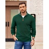 COOFANDY Mens Quarter Zip Pullover Sweater Casual Mock Neck Knit Polo | Contrast Collar, Long Sleeve Warm Pullover, Regular Fit, Fall Winter 2026 Fashion, Casual Business, Golf Polo Sweater(Green)