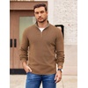 COOFANDY Mens Quarter Zip Pullover Sweater Casual Mock Neck Knit Polo | Contrast Collar, Long Sleeve Warm Pullover, Regular Fit, Fall Winter 2026 Fashion, Casual Business, Golf Polo Sweater(Khaki)