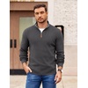 COOFANDY Mens Quarter Zip Pullover Sweater Casual Mock Neck Knit Polo | Contrast Collar, Long Sleeve Warm Pullover, Regular Fit, Fall Winter 2026 Fashion, Casual Business, Golf Polo Sweater(Dark Gray)