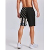 COOFANDY Mens Swim Trunks 7 inch Bathing Suit with Mesh Liner Swim Shorts | Quick Dry Fabric, Lightweight Stretch Material, Breathable Mesh Brief Liner, Swimming, Summer Beach Vacation, Mens Swimwear(Black American Flag)