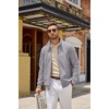 COOFANDY Mens Zip Up Sweatshirt Casual Lightweight Jackets Full Zip Sweater | Soft Knit Textured Fabric, Stand Collar, 2 Side Pockets, Long Sleeve Fashion Stylish, Ribbed Cuffs And Hem For Fall Winter(Light Grey)