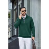 COOFANDY Mens Zip Up Sweatshirt Casual Lightweight Jackets Full Zip Sweater | Soft Knit Textured Fabric, Stand Collar, 2 Side Pockets, Long Sleeve Fashion Stylish, Ribbed Cuffs And Hem For Fall Winter(Green)
