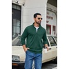 COOFANDY Mens Zip Up Sweatshirt Casual Lightweight Jackets Full Zip Sweater | Soft Knit Textured Fabric, Stand Collar, 2 Side Pockets, Long Sleeve Fashion Stylish, Ribbed Cuffs And Hem For Fall Winter(Green)