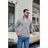 COOFANDY Mens Zip Up Sweatshirt Casual Lightweight Jackets Full Zip Sweater | Soft Knit Textured Fabric, Stand Collar, 2 Side Pockets, Long Sleeve Fashion Stylish, Ribbed Cuffs And Hem For Fall Winter(Light Grey)