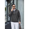 COOFANDY Mens Zip Up Sweatshirt Casual Lightweight Jackets Full Zip Sweater | Soft Knit Textured Fabric, Stand Collar, 2 Side Pockets, Long Sleeve Fashion Stylish, Ribbed Cuffs And Hem For Fall Winter(Dark Grey)