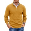 COOFANDY Mens Quarter Zip Pullover Sweater Casual Mock Neck Knit Polo | Contrast Collar, Long Sleeve Warm Pullover, Regular Fit, Fall Winter 2026 Fashion, Casual Business, Golf Polo Sweater(Yellow)