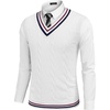 White & Navy Blue Red Stripe