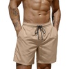 COOFANDY Mens Swim Trunks 7 inch Bathing Suit with Mesh Liner Swim Shorts | Quick Dry Fabric, Lightweight Stretch Material, Breathable Mesh Brief Liner, Swimming, Summer Beach Vacation, Mens Swimwear(Khaki)