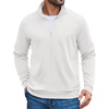 COOFANDY Mens Zip Up Sweatshirt Casual Lightweight Jackets Full Zip Sweater | Soft Knit Textured Fabric, Stand Collar, 2 Side Pockets, Long Sleeve Fashion Stylish, Ribbed Cuffs And Hem For Fall Winter(White)