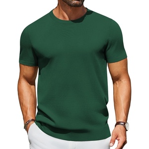 COOFANDY Men’s Casual T-Shirts Short Sleeve Crewneck Pullover Knit Tee | Classic Basic Top, Knit Tees, Round Neck Slim Fit Pullover Tshirt(Dark Green)