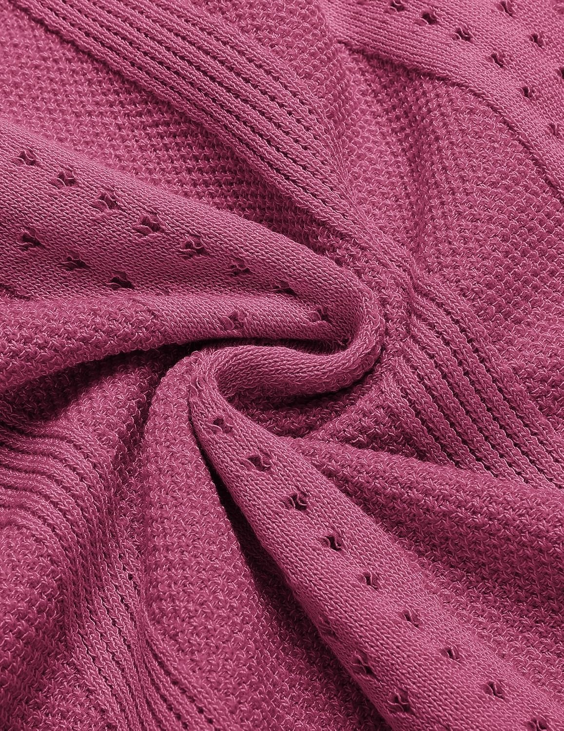 image:imageCOOFANDY Mens Knit Shirts Short Sleeve Button Down Polo Shirt Summer Beach Fashion Knitted Casual Shirt Breathable Hollow Out Lightweight Vacation Season StapleMagenta