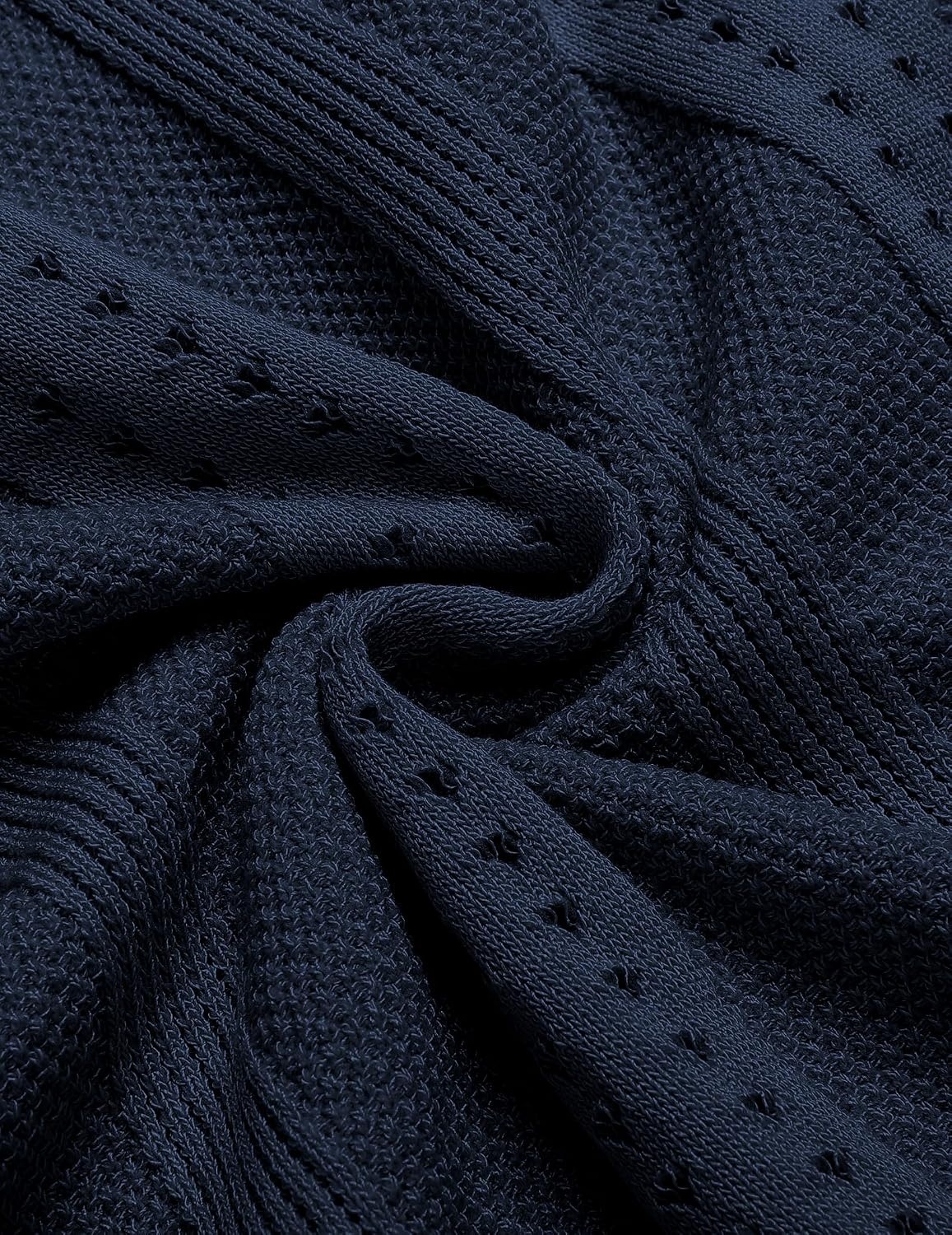 image:imageCOOFANDY Mens Knit Shirts Short Sleeve Button Down Polo Shirt Summer Beach Fashion Knitted Casual Shirt Breathable Hollow Out Lightweight Vacation Season StapleNavy Blue