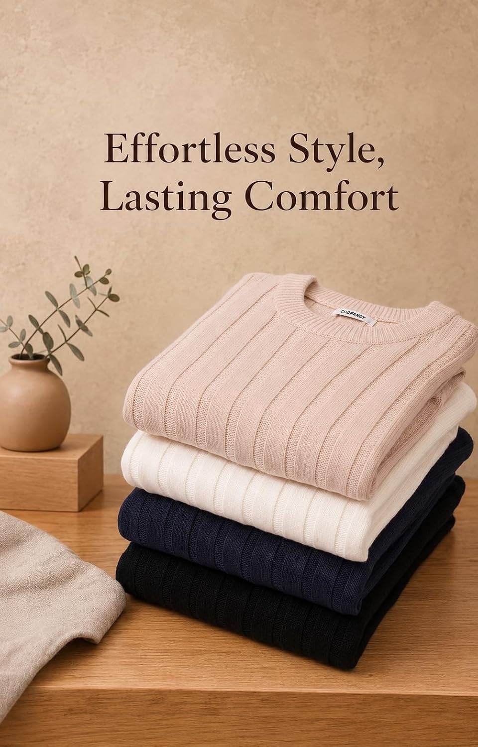image:imageCOOFANDY Mens Sweater Crewneck Ribbed Knit Slim Fit Pullover Sweater Soft Knit FabricRibbed TextureCrew Neck DesignSlim Fit StyleWarmLong SleeveCasual SweaterDark Blue