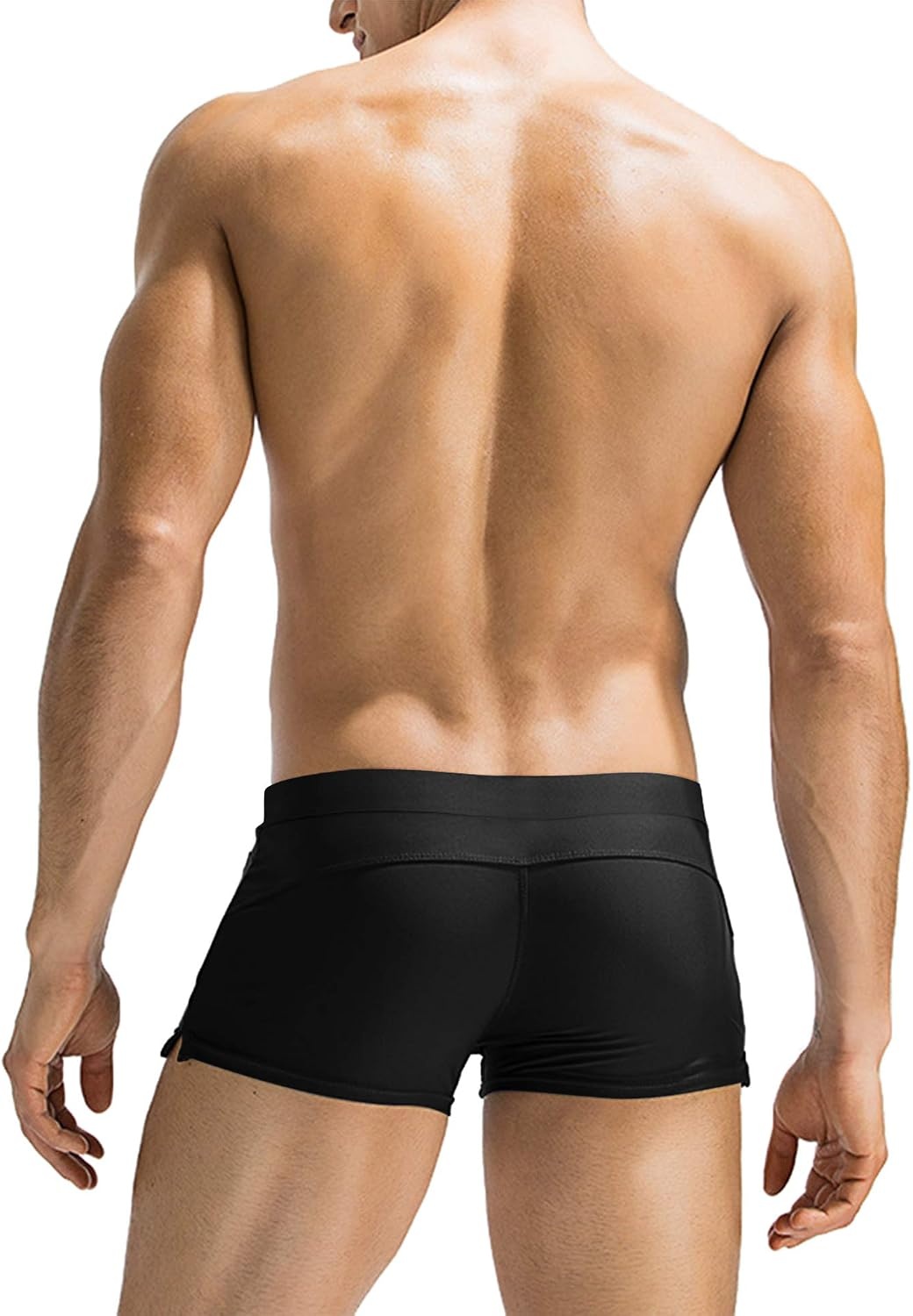 image:imageCOOFANDY Mens Swim Trunks Bathing Suit Swim Brief Square Leg Board Short1 Black