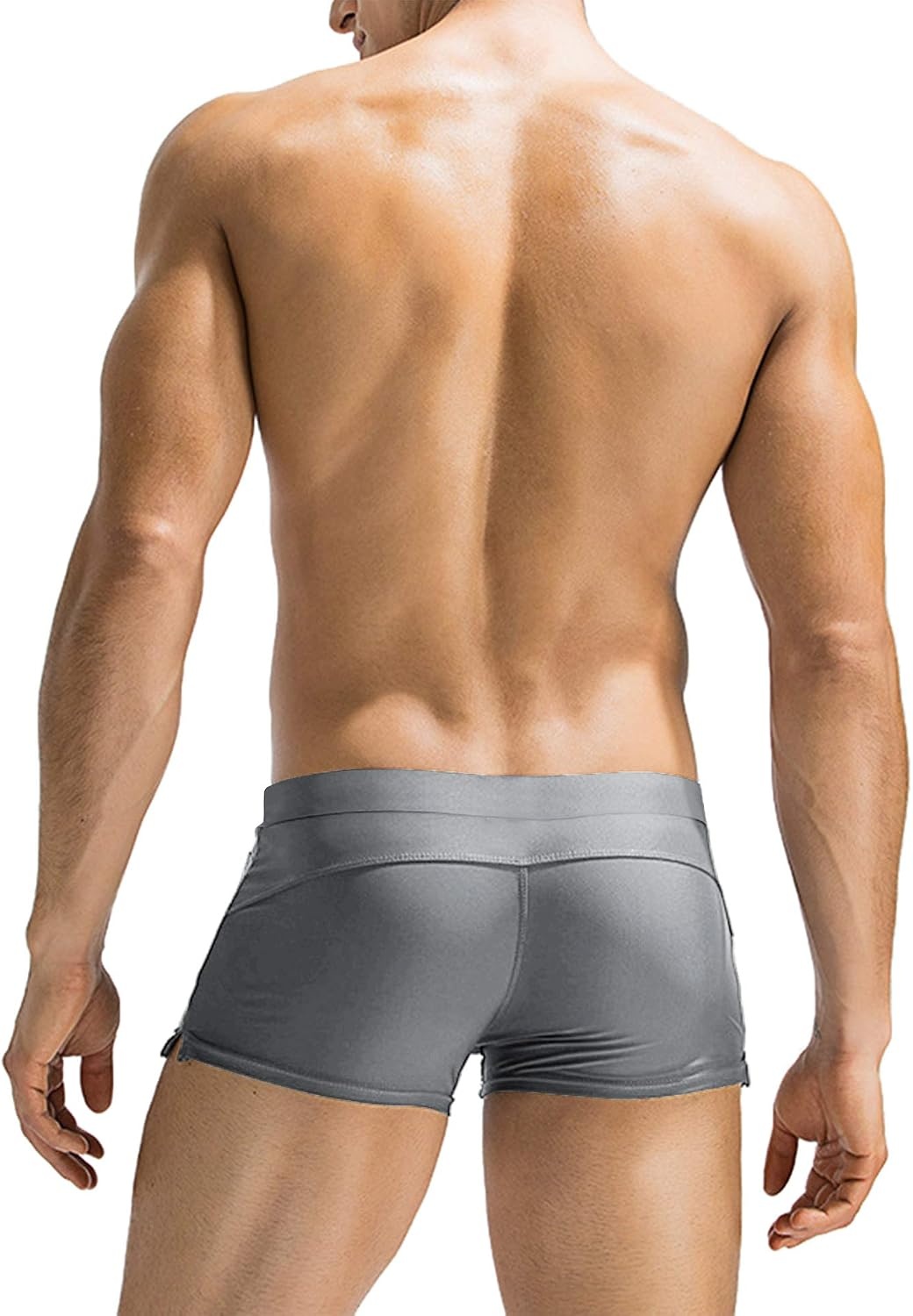 image:imageCOOFANDY Mens Swim Trunks Bathing Suit Swim Brief Square Leg Board Short1 Grey