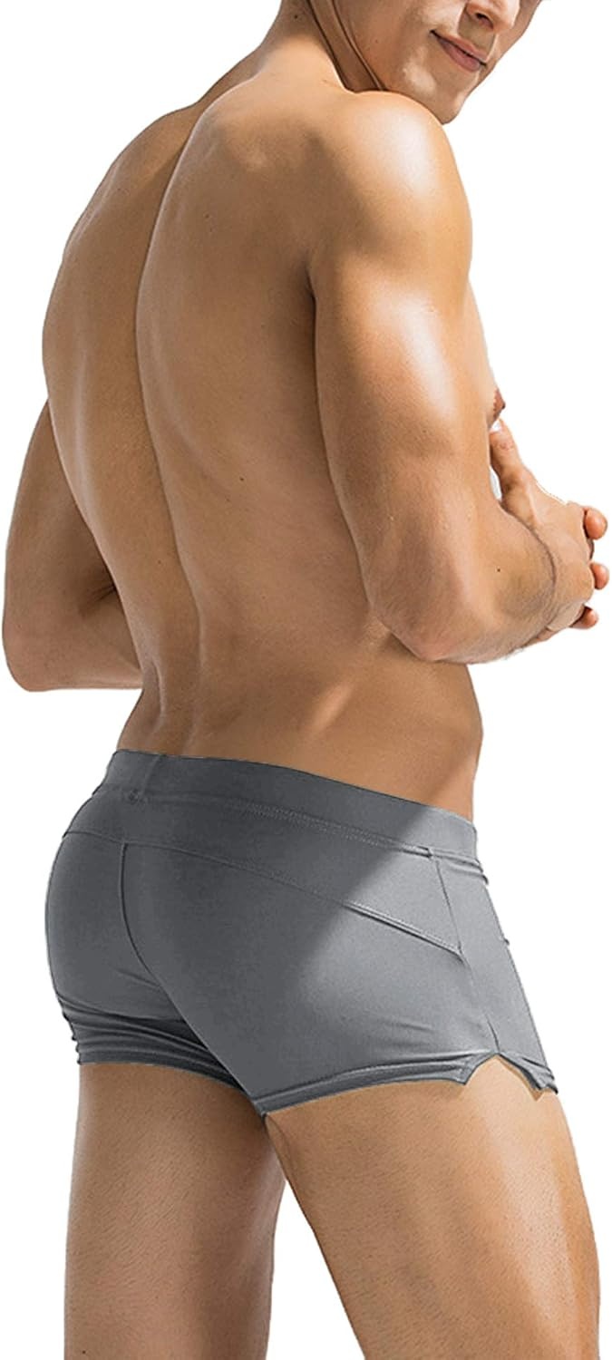image:imageCOOFANDY Mens Swim Trunks Bathing Suit Swim Brief Square Leg Board Short1 Grey